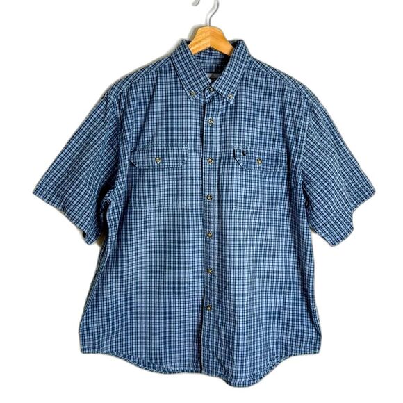 Carhartt Short Sleeve plaid Cotton Button-Up Casual Button-Down Shirt size XL - Picture 1 of 8